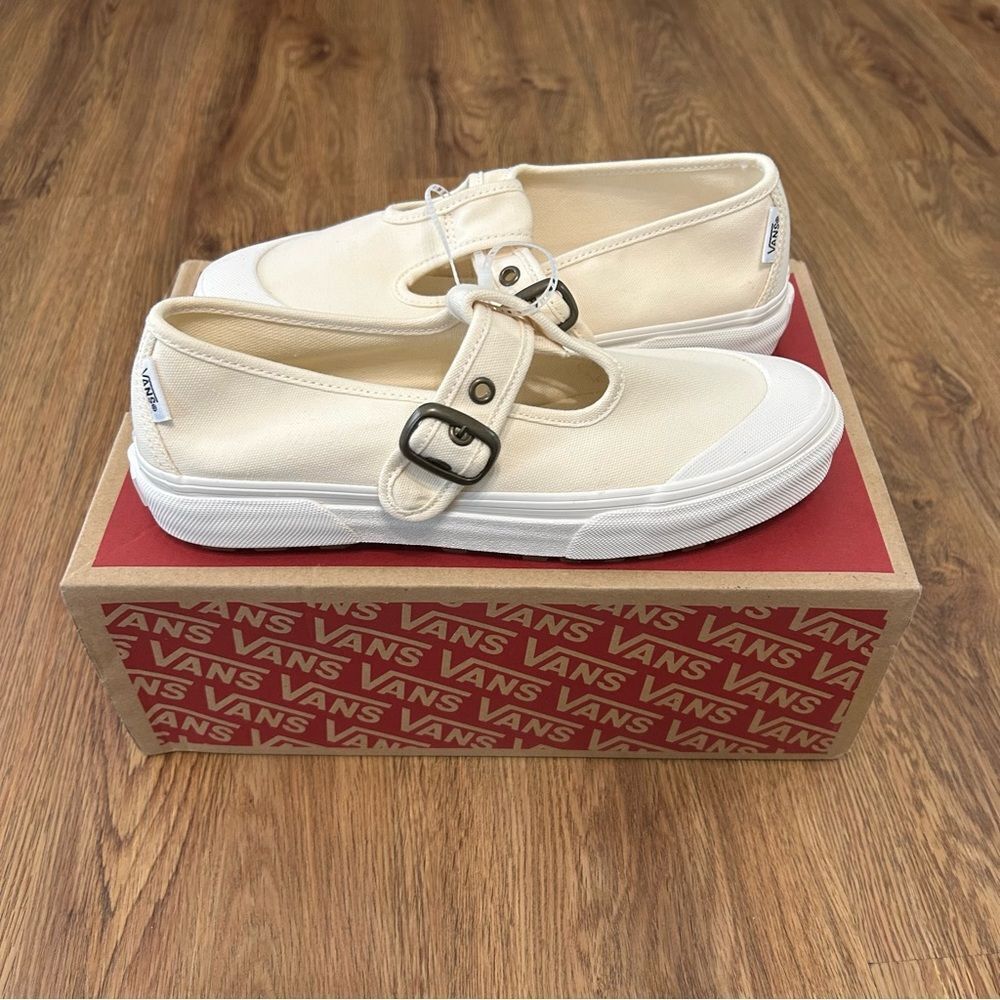 VANS Mary Jane beige cream shoes sneakers women’s 7.5 new - Picture 6 of 7